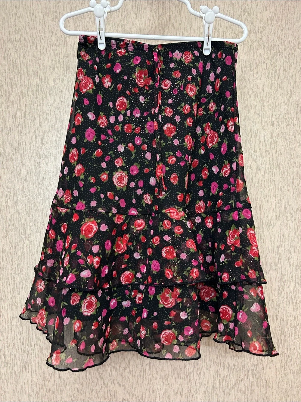 Vintage Byer California Mini Rose Print Skirt - Size 6X
